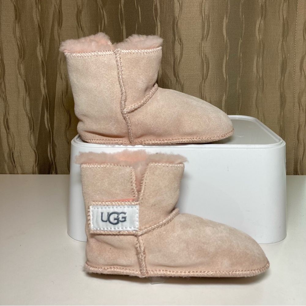 UGG Erin Pink Classic Baby Boot Size L 18-24 M Suede Sheepskin Lined 5202